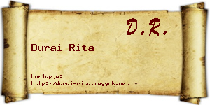 Durai Rita névjegykártya